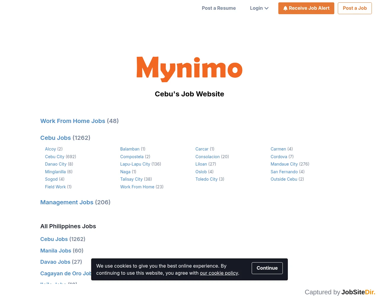 Mynimo website screenshot
