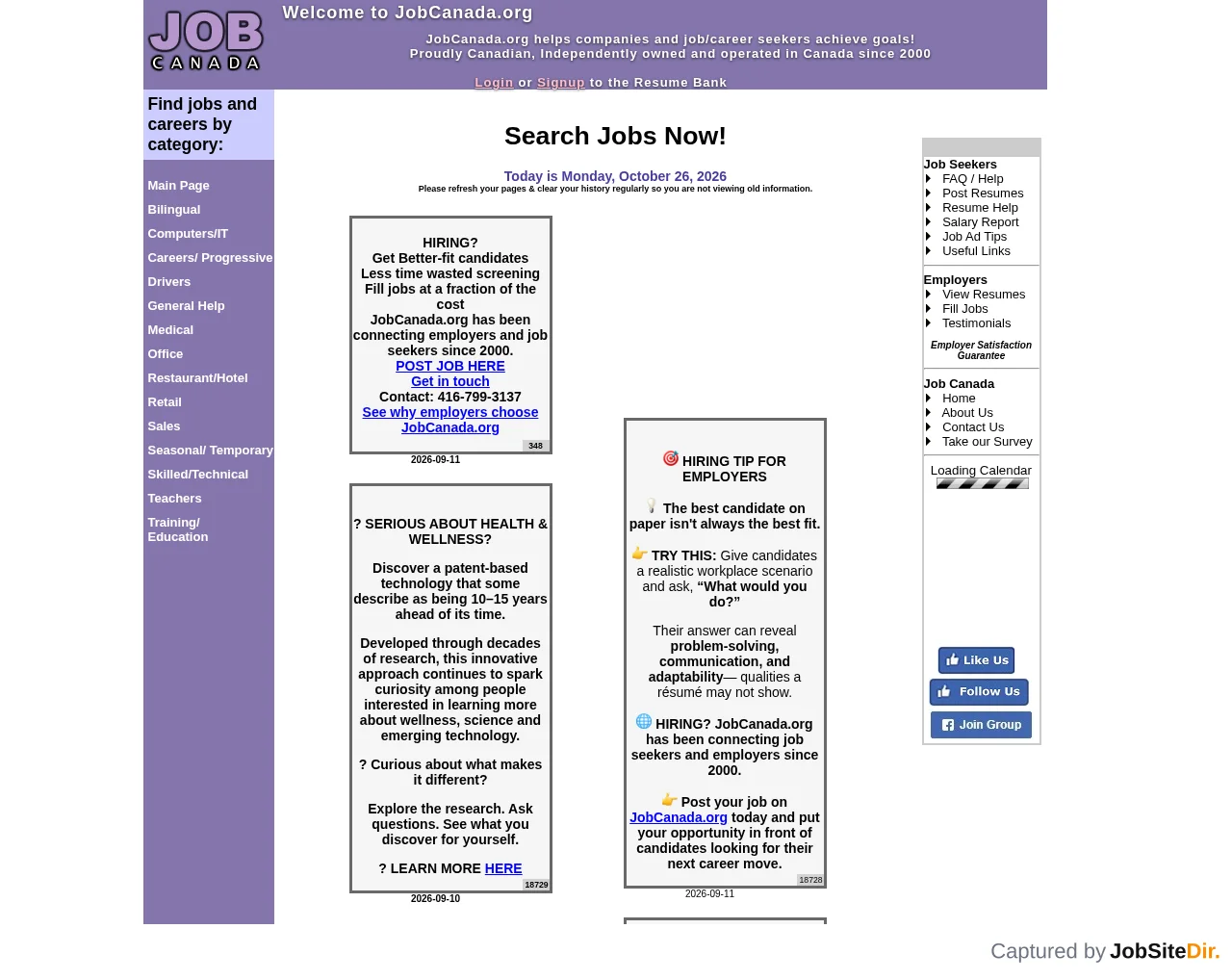JobCanada screenshot JobCanada website screenshot