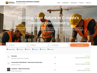 Construction Workers Canada – Association Job Board screenshot preview