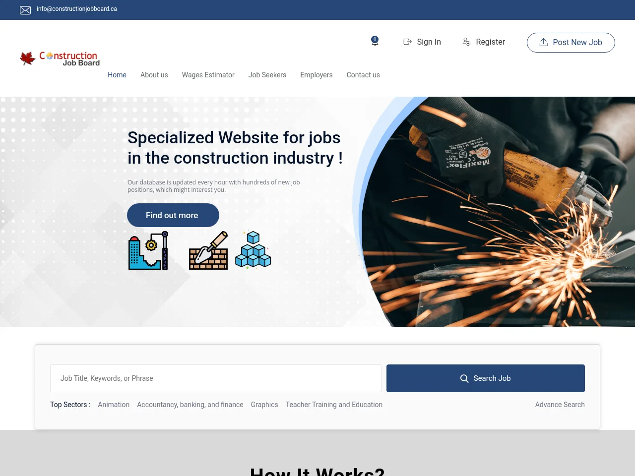 Construction Job Board screenshot Construction Job Board website screenshot