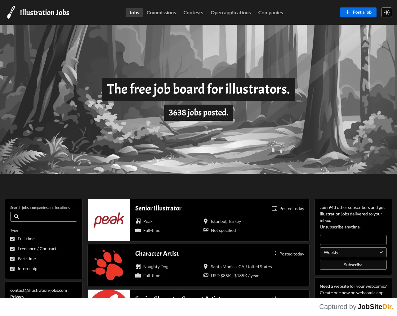 Illustration Jobs website screenshot