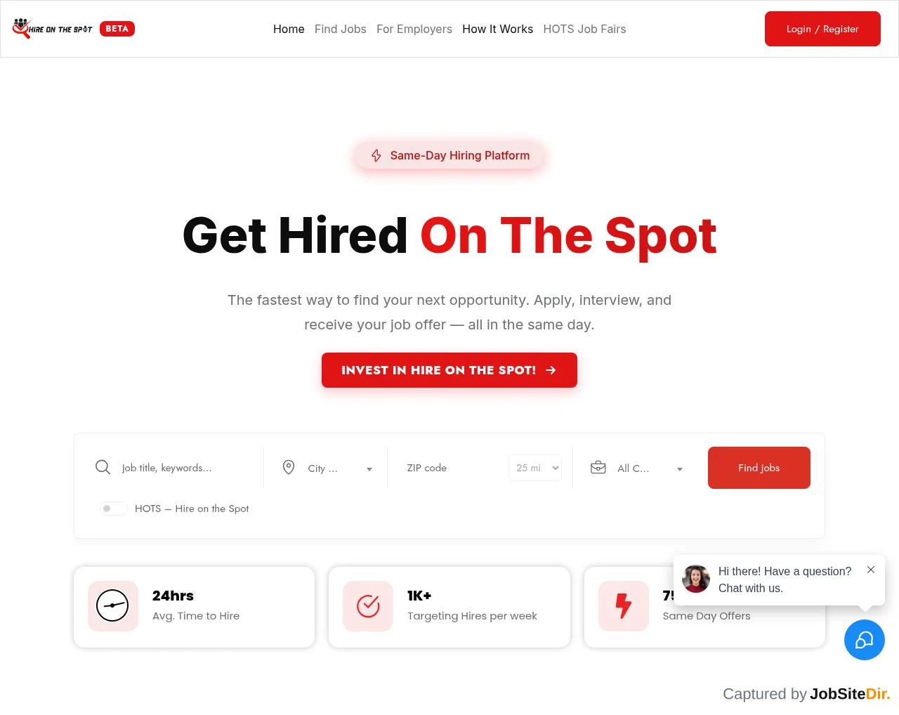 Hire On The Spot website screenshot