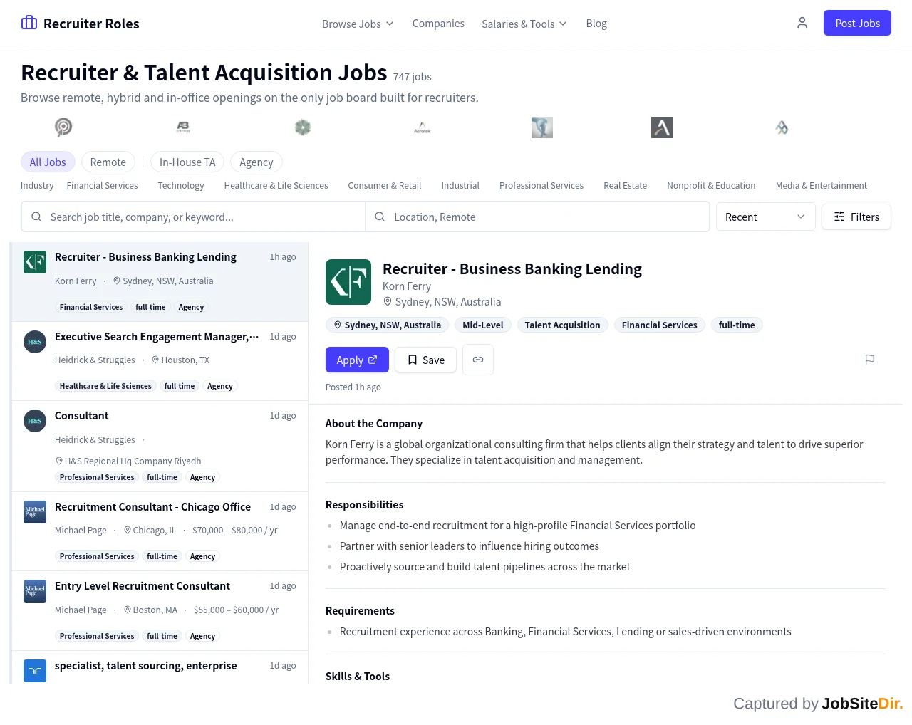 Recruiter Roles screenshot Recruiter Roles website screenshot