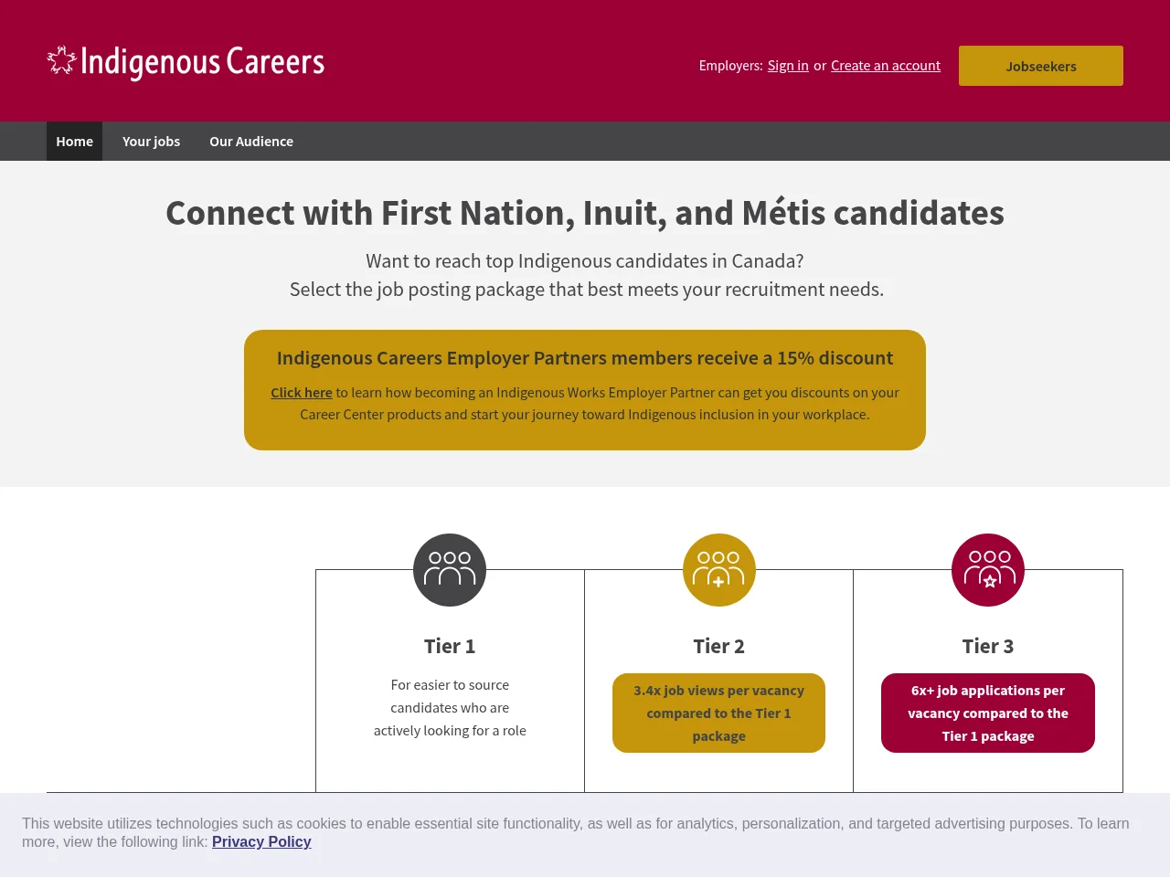 Indigenous Careers website screenshot