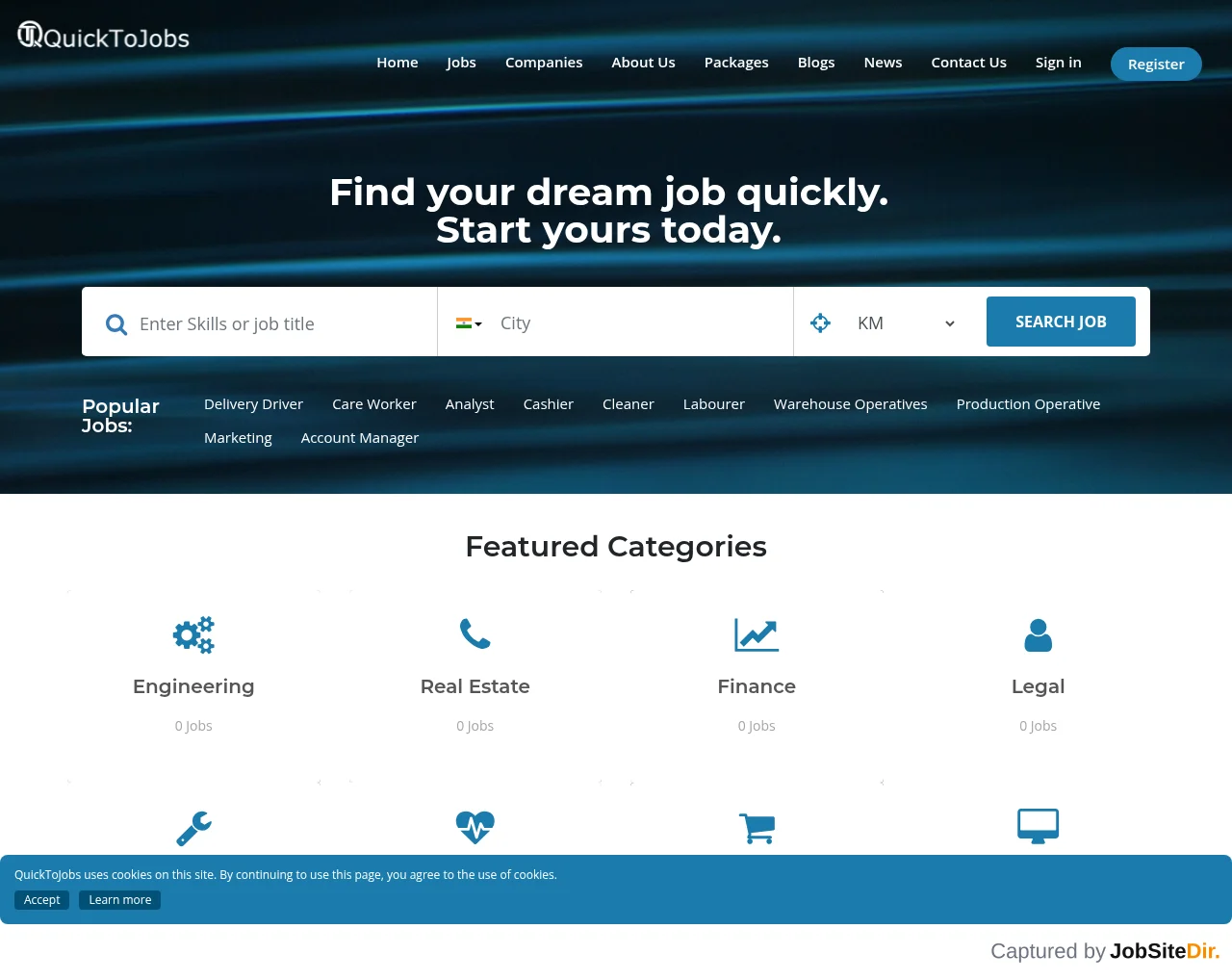 QuickToJobs website screenshot