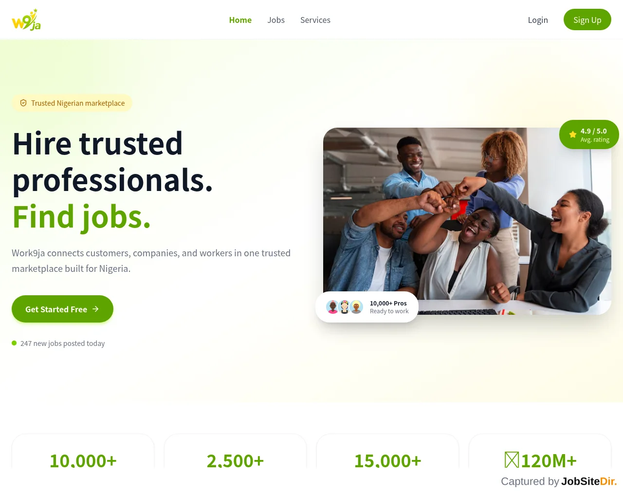 Work9ja screenshot Work9ja website screenshot