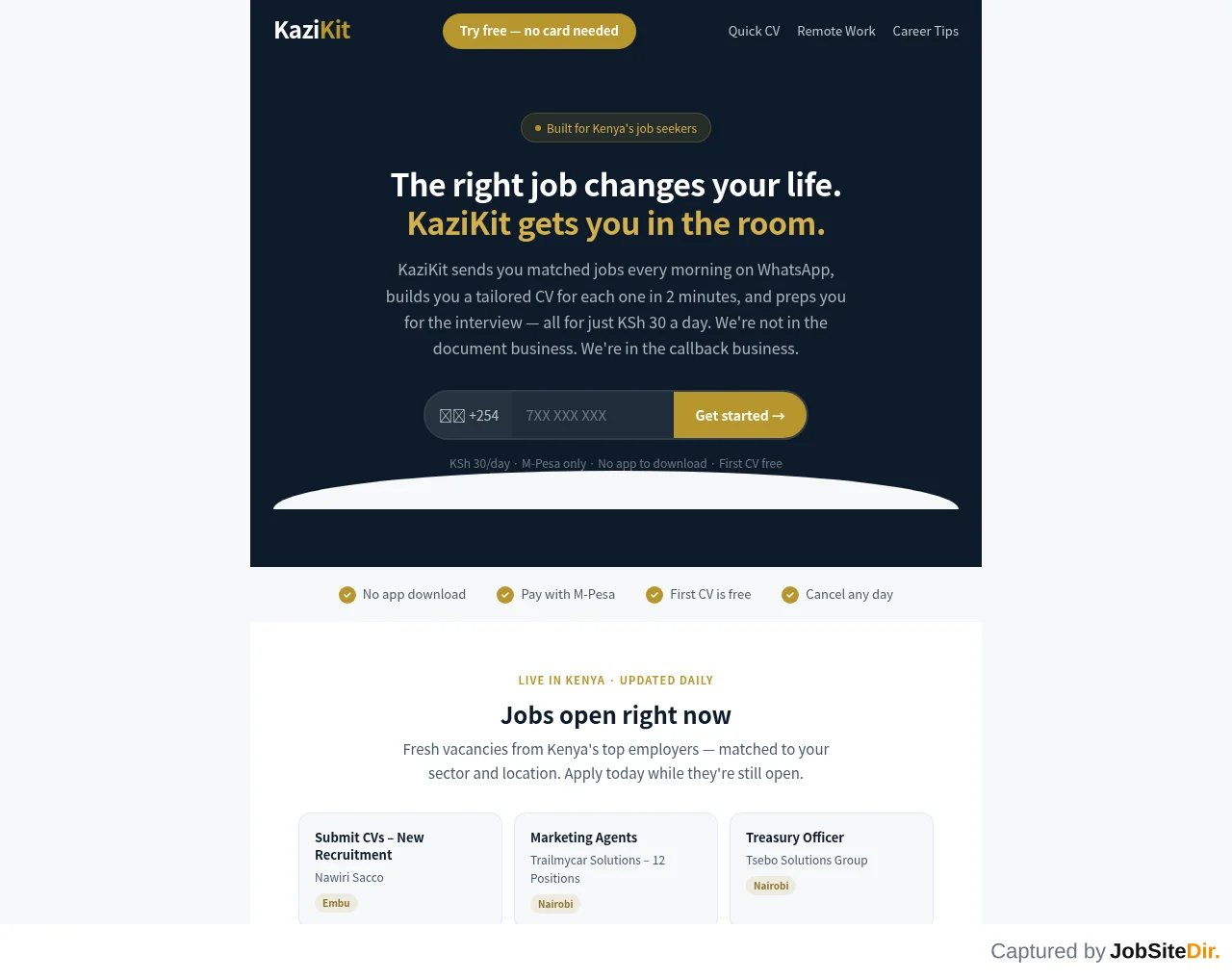 KaziKit screenshot KaziKit website screenshot