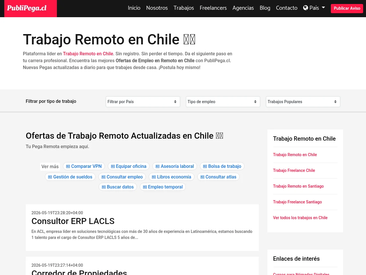 PubliPega website screenshot