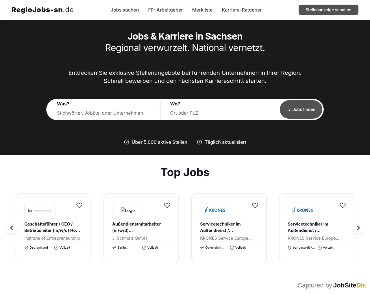 RegioJobs-SN screenshot RegioJobs-SN website screenshot