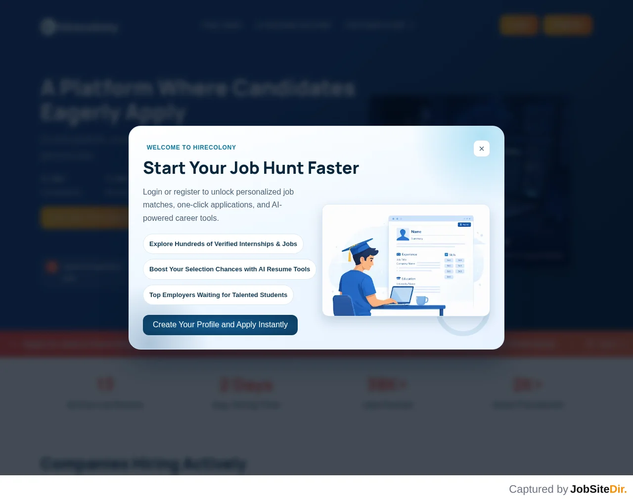 Hirecolony website screenshot