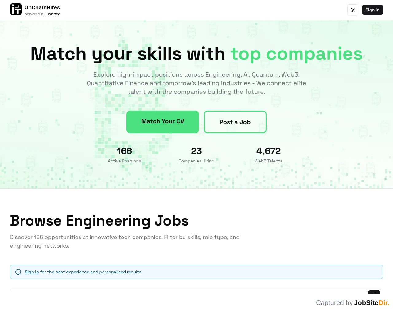 OnchainHires screenshot OnchainHires website screenshot