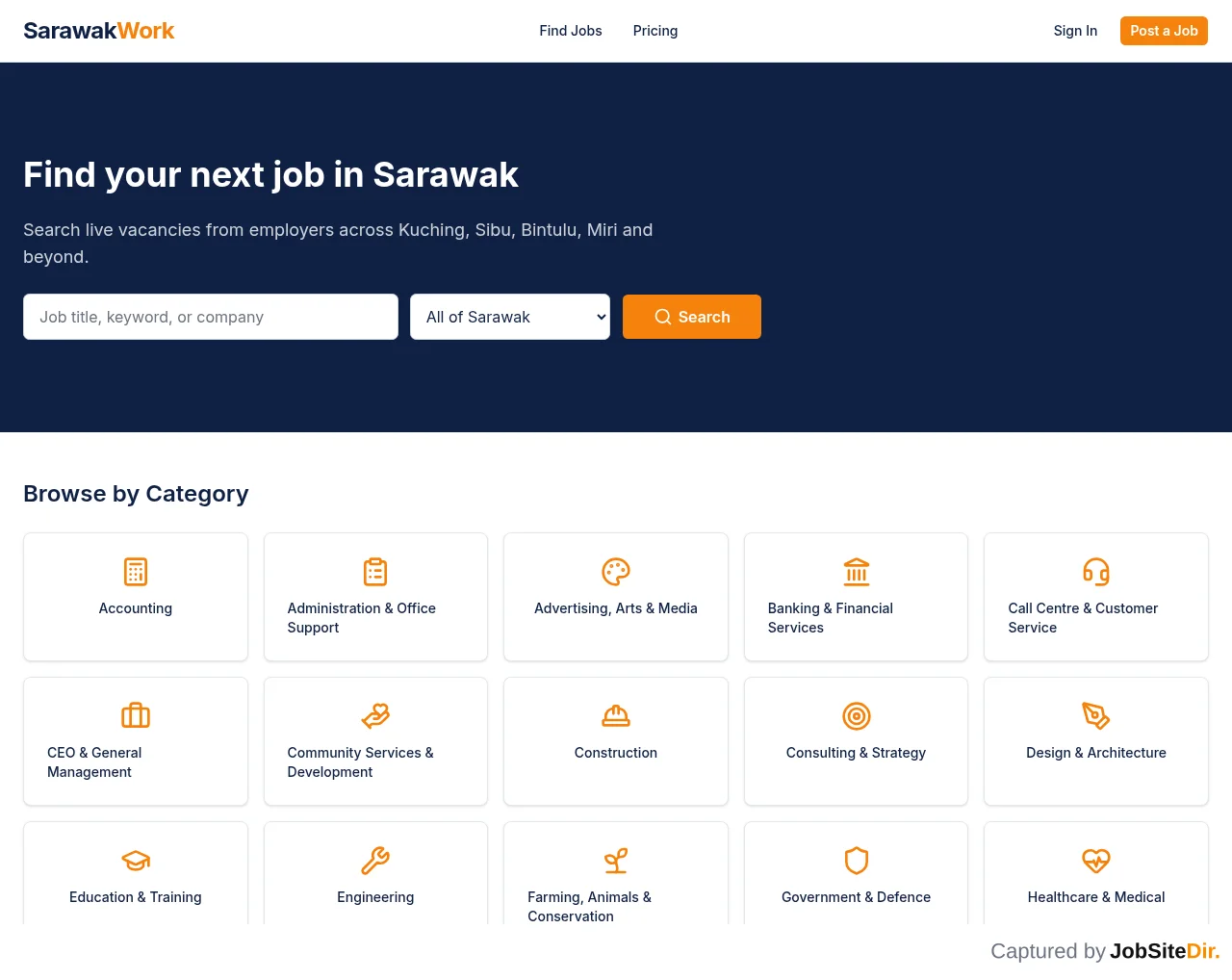 SarawakWork website screenshot