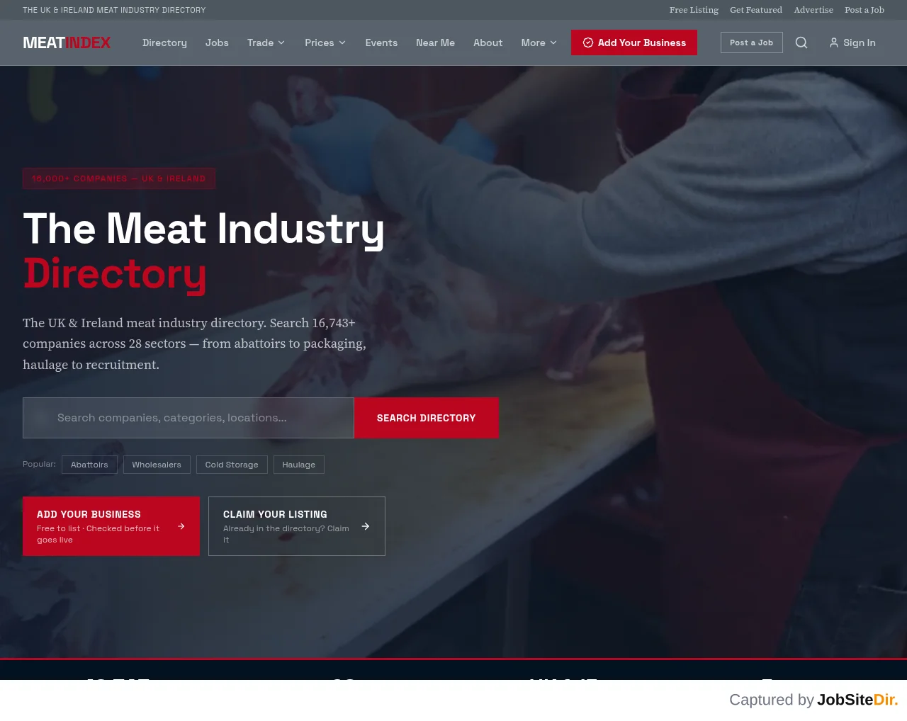 Meat Index website screenshot