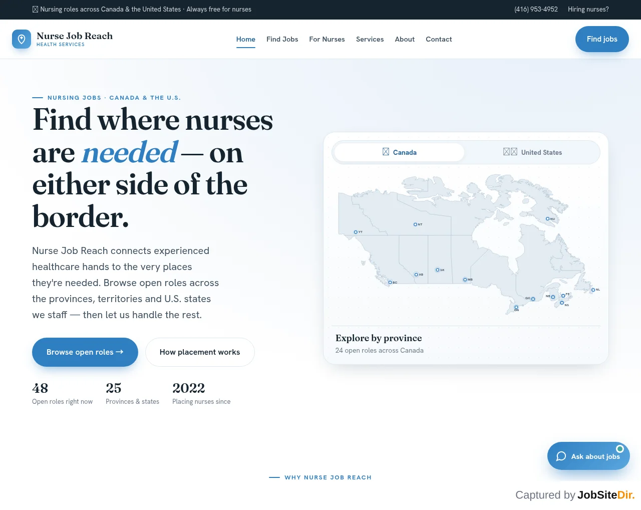 Nurse Job Reach screenshot Nurse Job Reach website screenshot