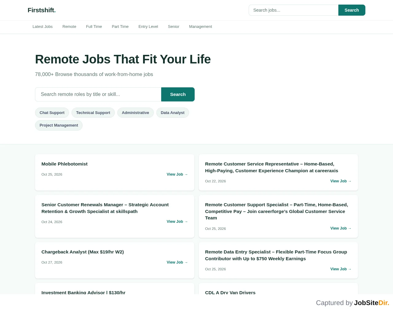 Firstshift website screenshot