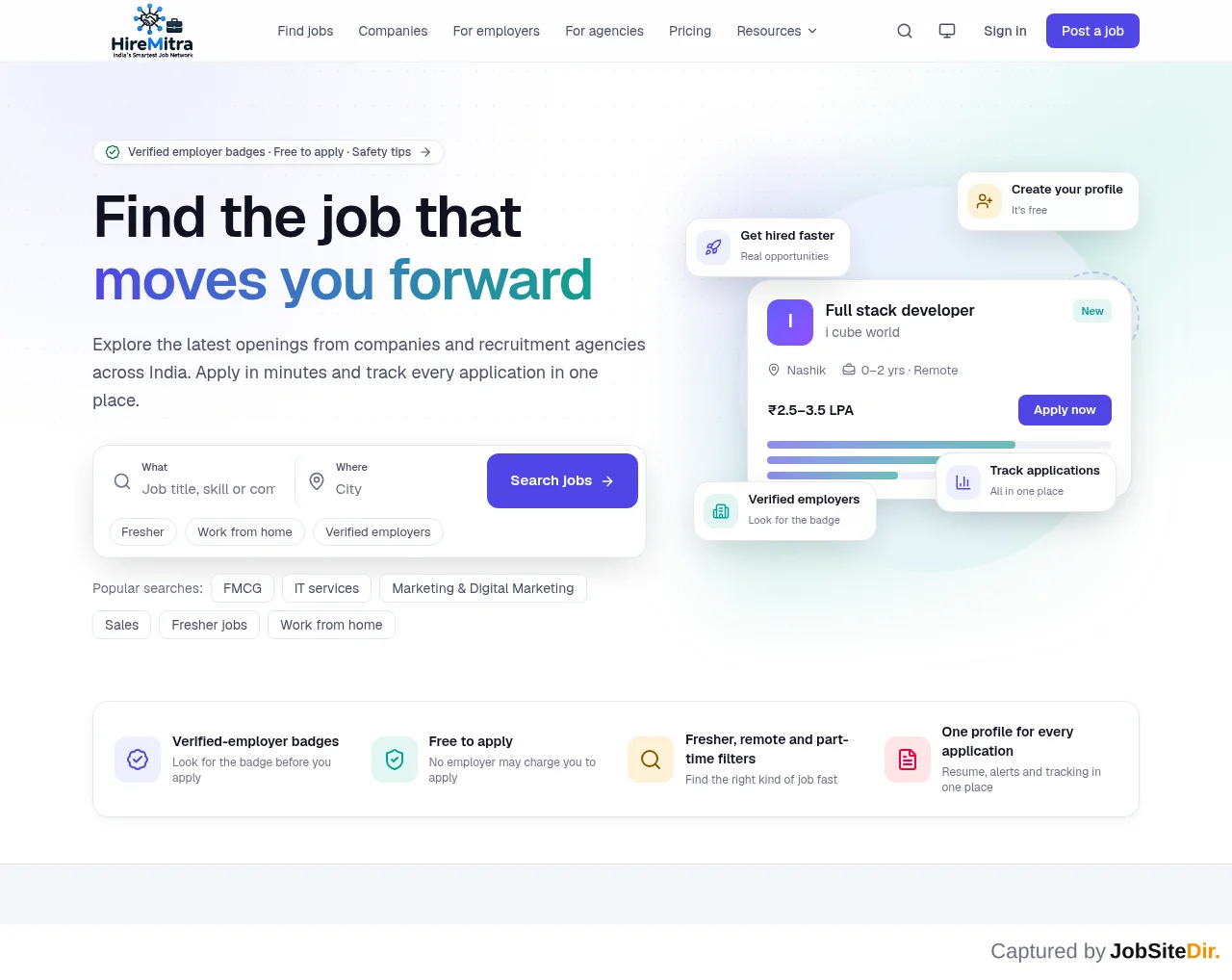 HireMitra website screenshot