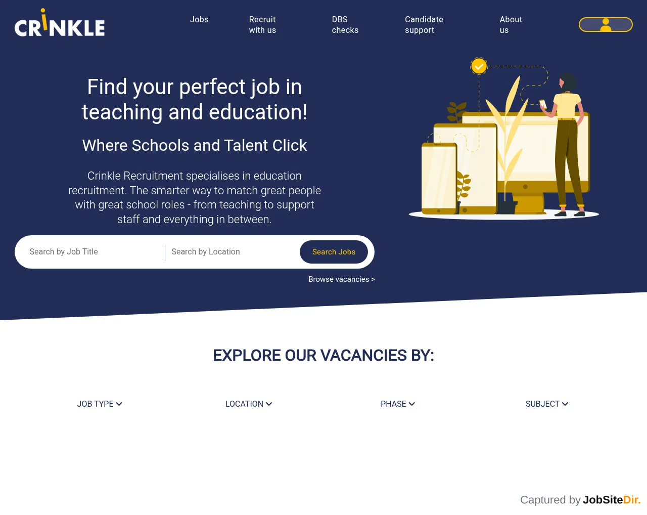 Crinkle Recruitment website screenshot