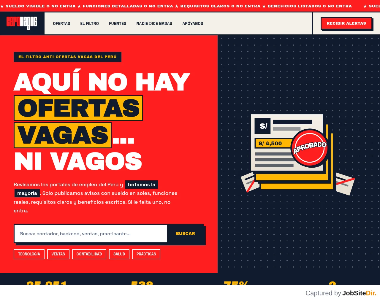 Cero Vagos screenshot Cero Vagos website screenshot