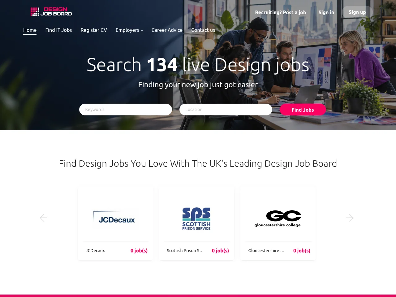 Design Job Board website screenshot