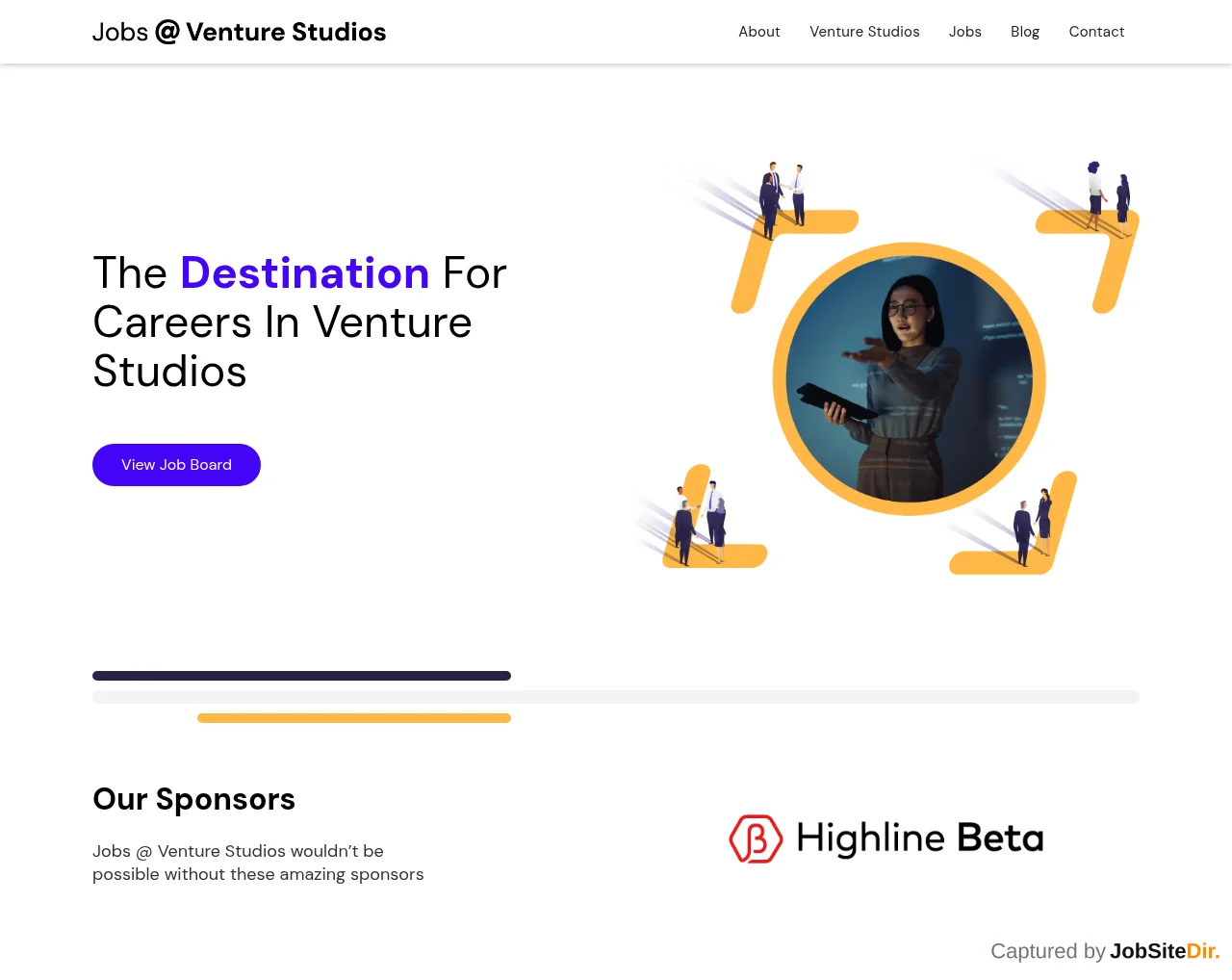 Jobs @ Venture Studios website screenshot