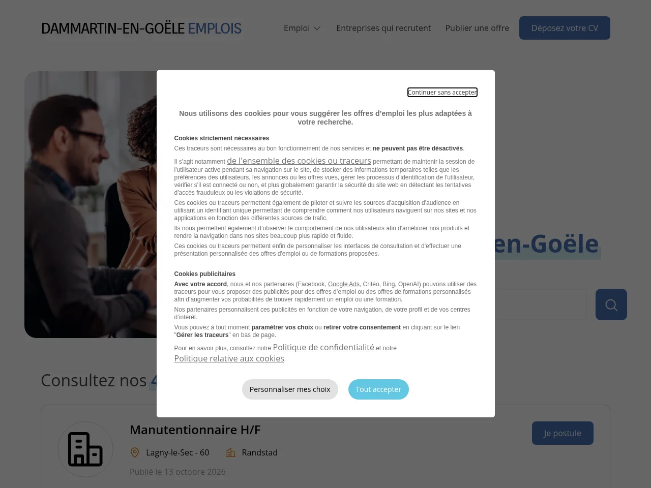 Dammartin-en-Goële Emplois screenshot Dammartin-en-Goële Emplois website screenshot