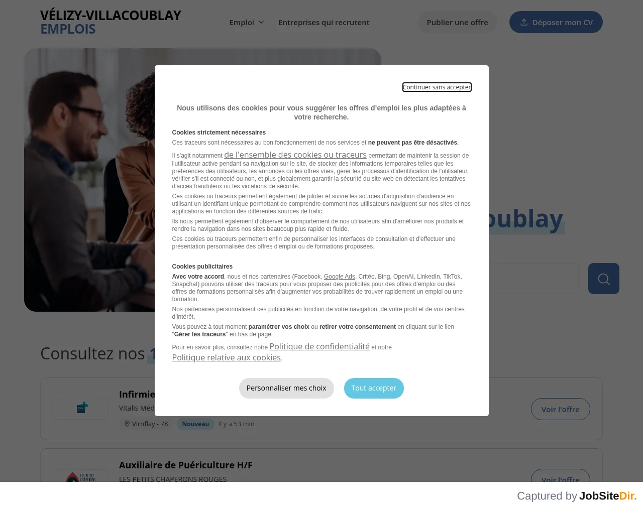 Vélizy-Villacoublay Emplois screenshot Vélizy-Villacoublay Emplois website screenshot