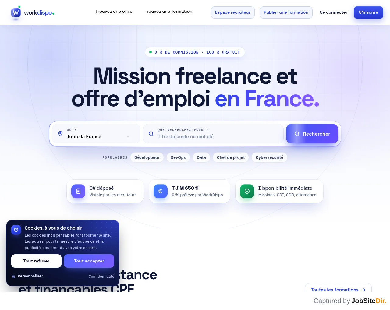 WorkDispo website screenshot