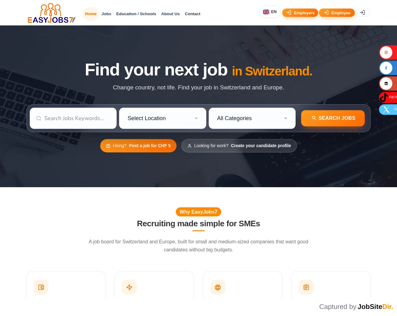 EasyJobs7 screenshot EasyJobs7 website screenshot