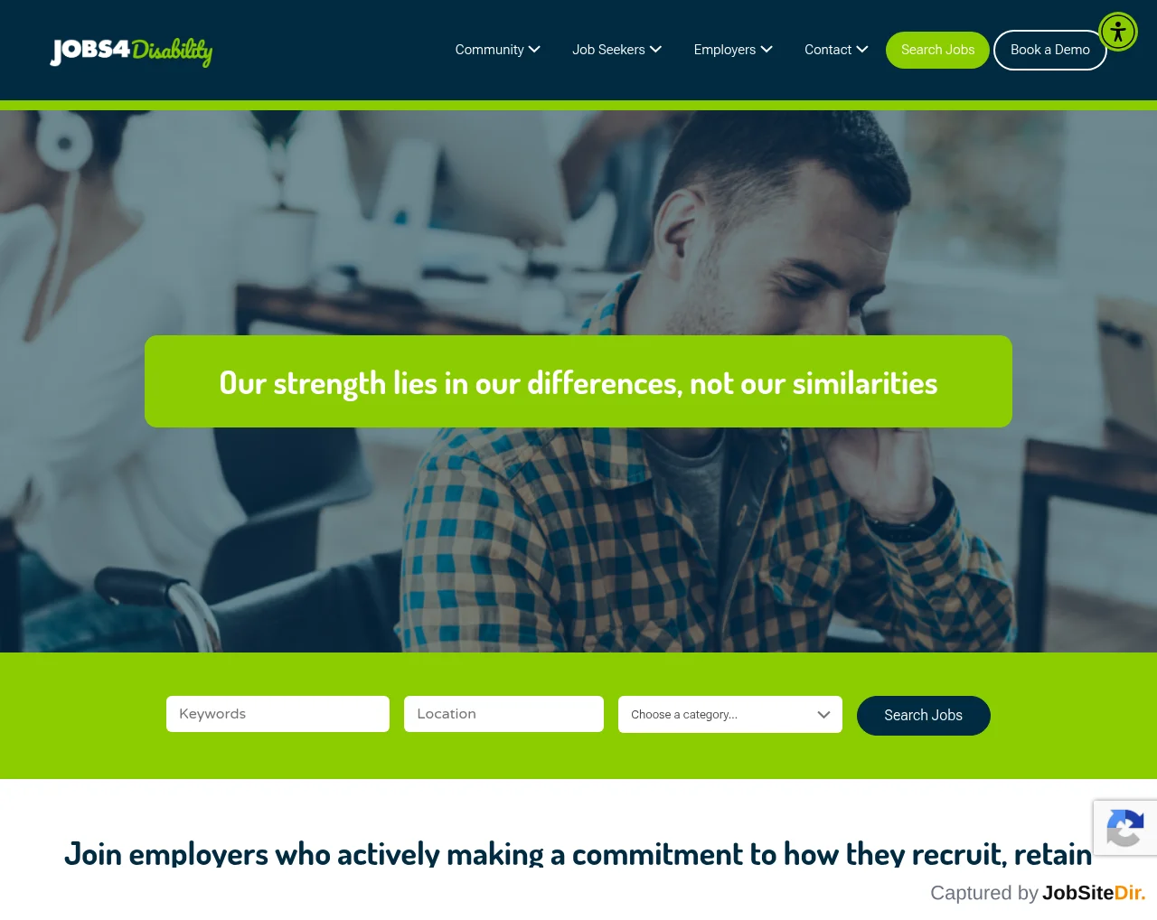 Jobs4Disability website screenshot