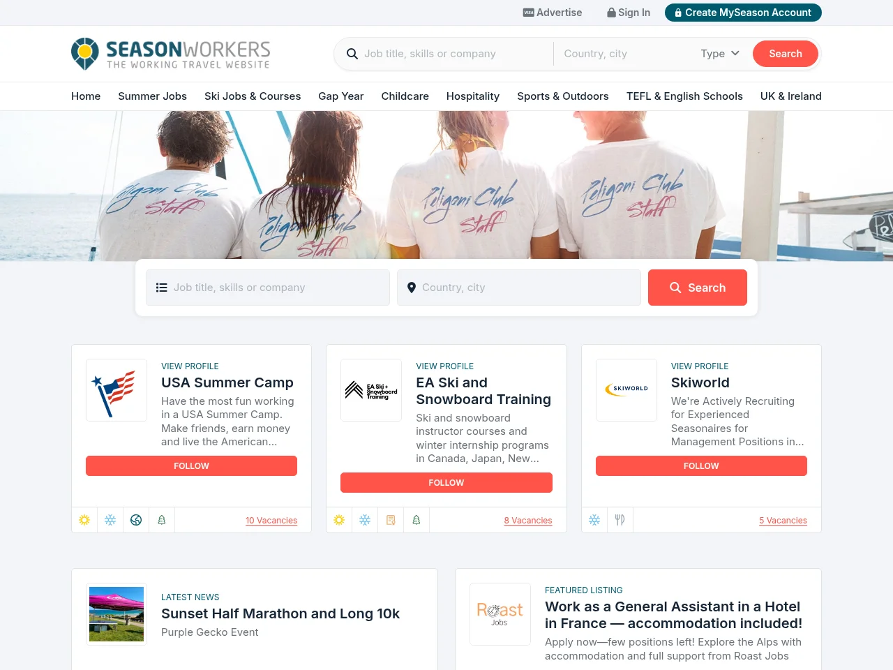 SeasonWorkers website screenshot