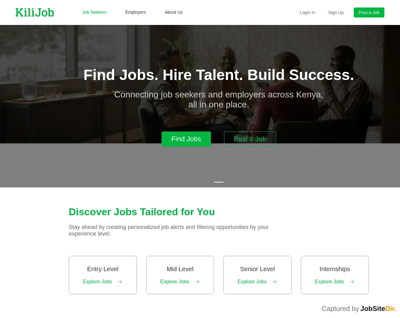 KiliJob website screenshot