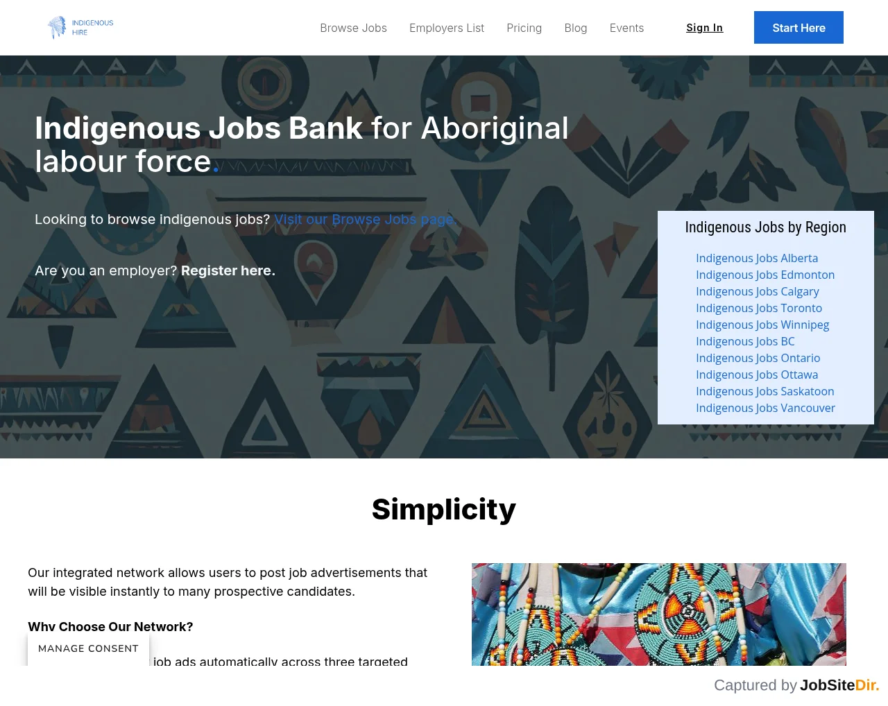 Indigenous Hire website screenshot