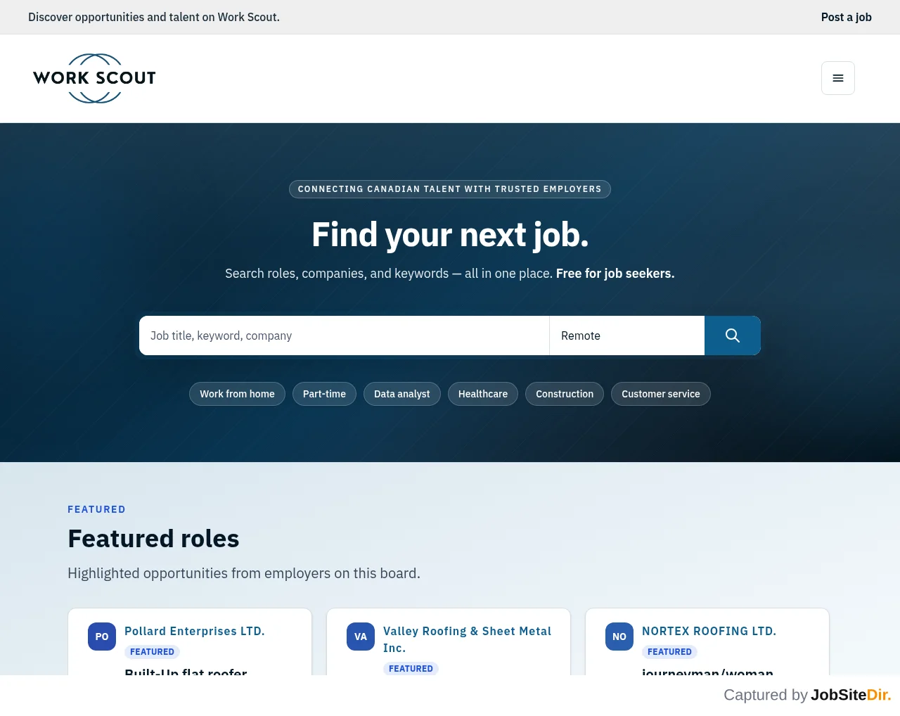 Work Scout screenshot Work Scout website screenshot