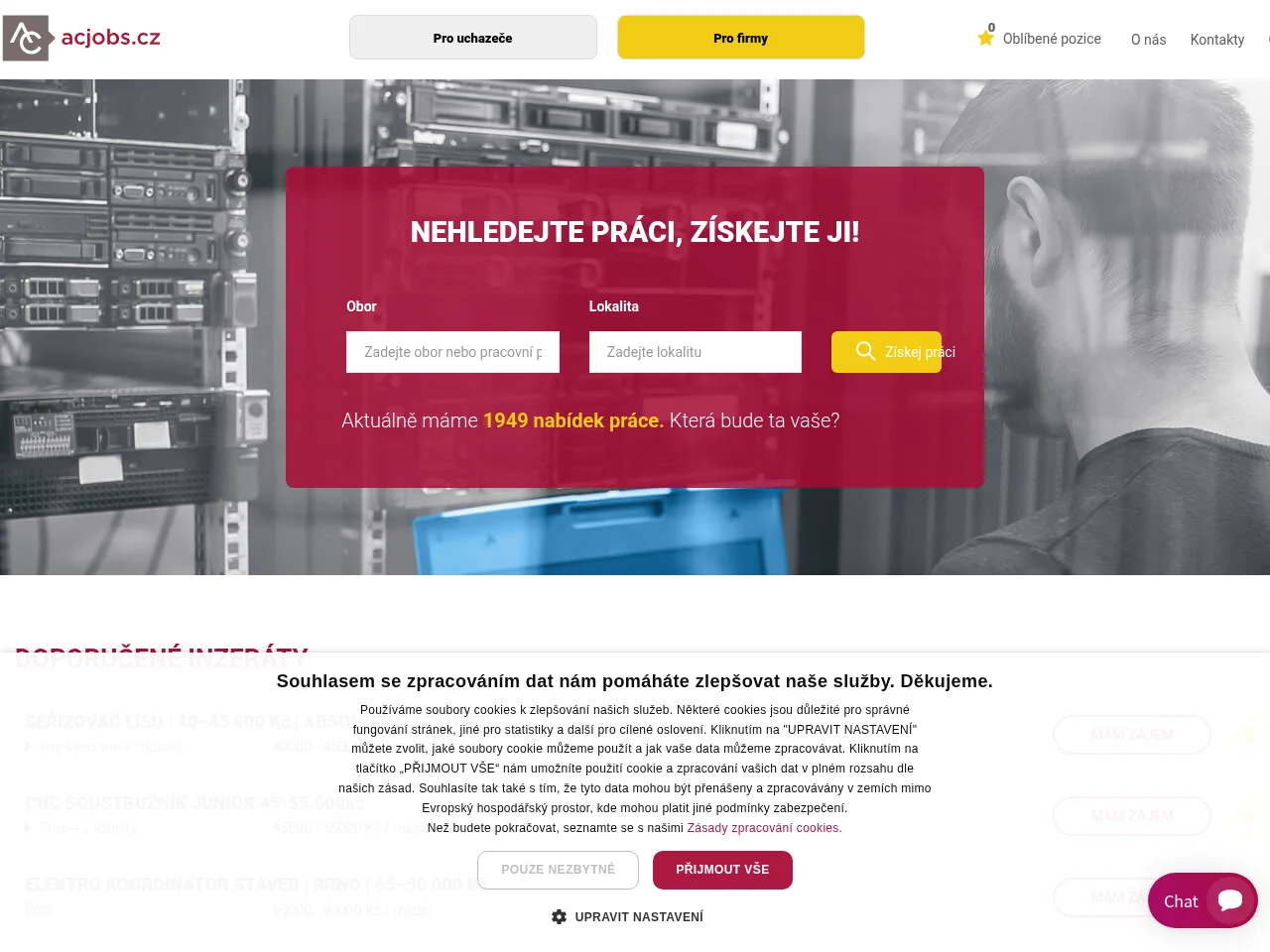ACjobs website screenshot