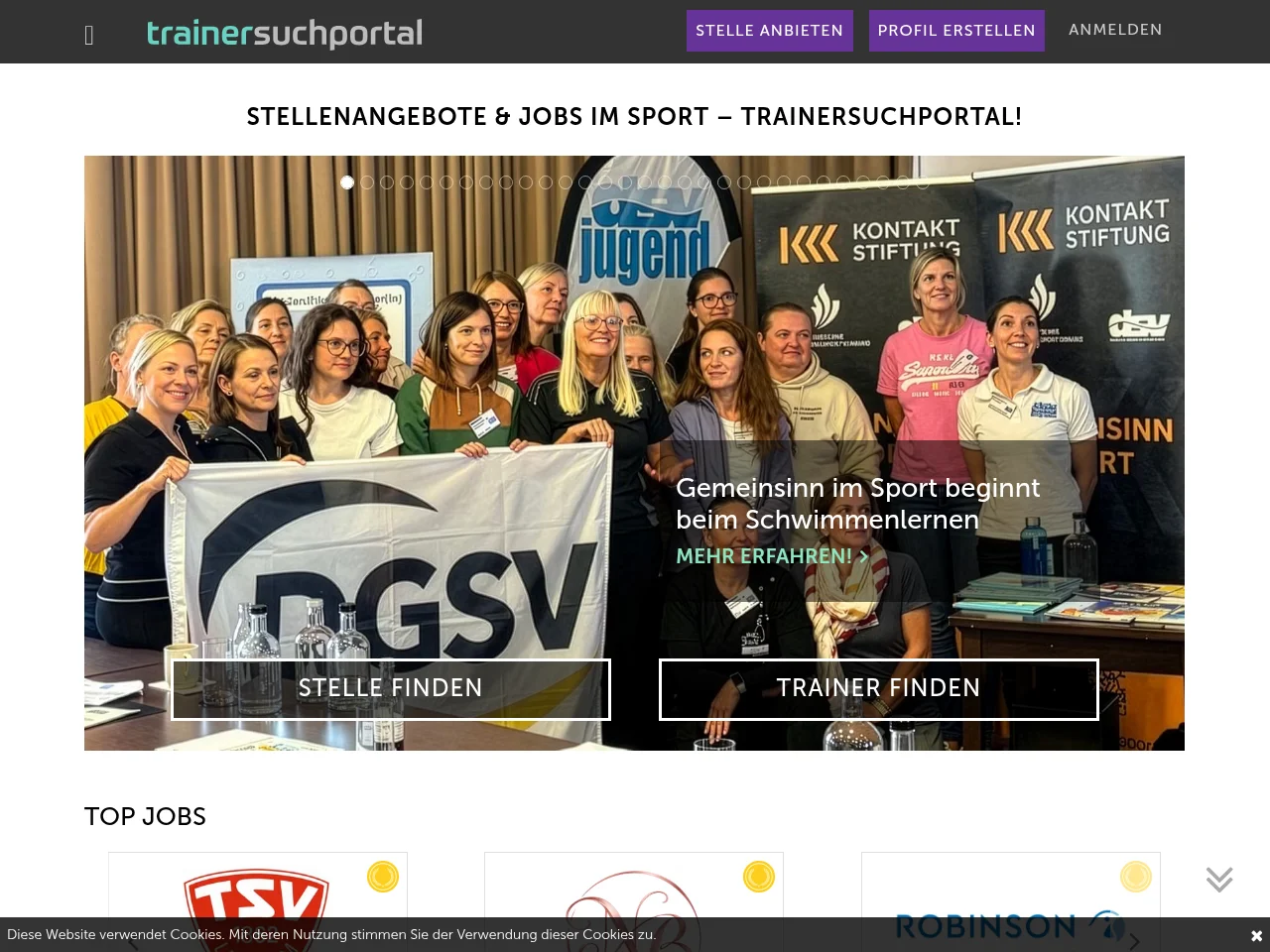 trainersuchportal website screenshot