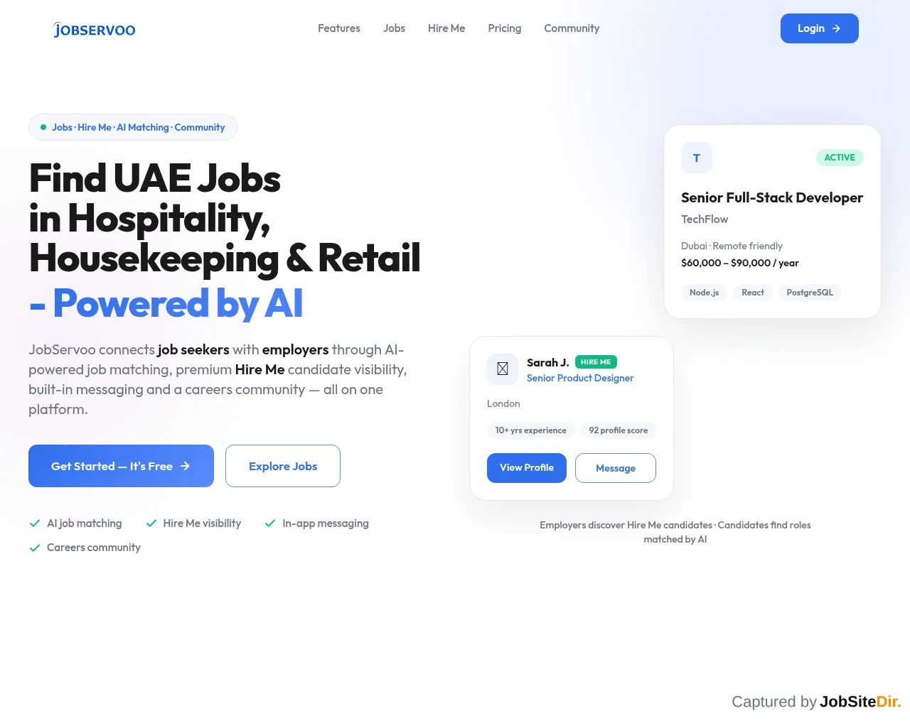 JobServoo screenshot JobServoo website screenshot