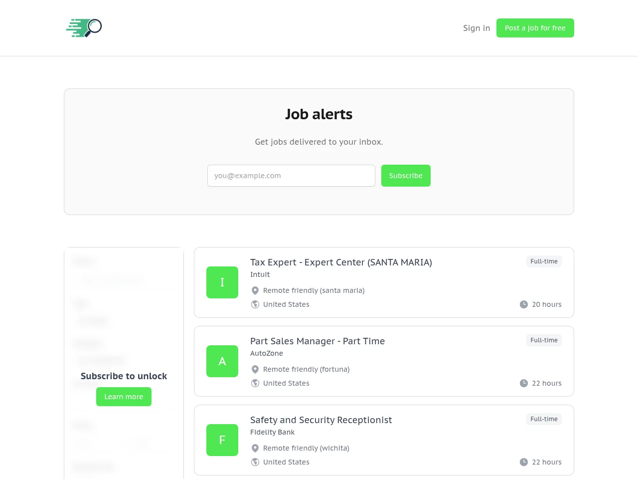 JobBoardSearch website screenshot