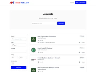 Newtomedia Job Board screenshot preview