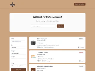 Will Work for Coffee screenshot preview
