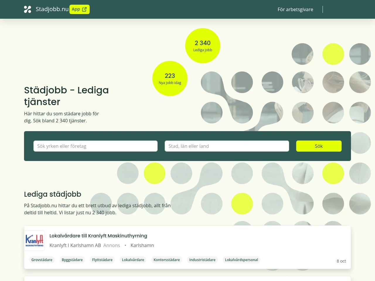 Stadjobb screenshot Stadjobb website screenshot