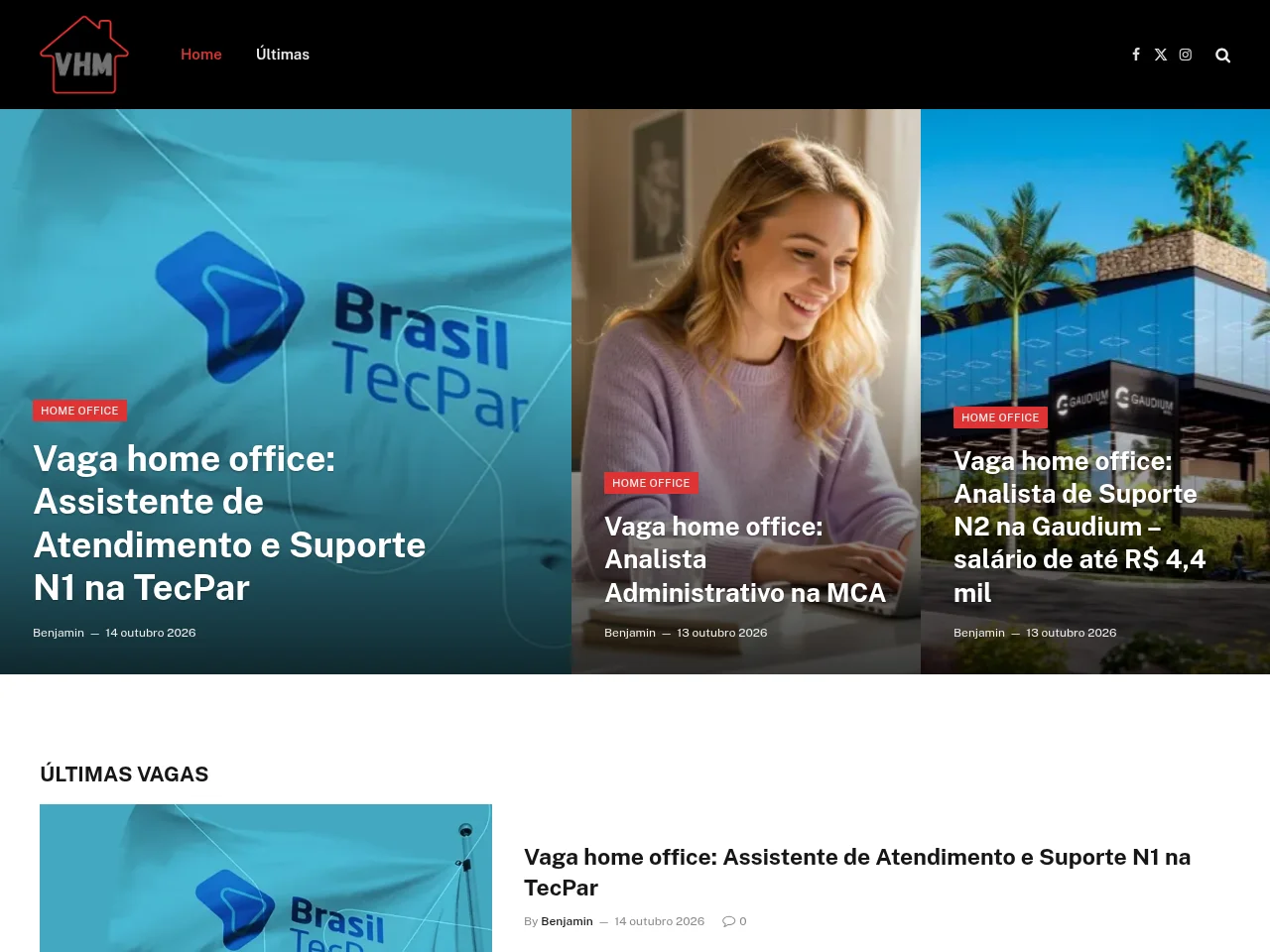 Vagas Home Office screenshot Vagas Home Office website screenshot