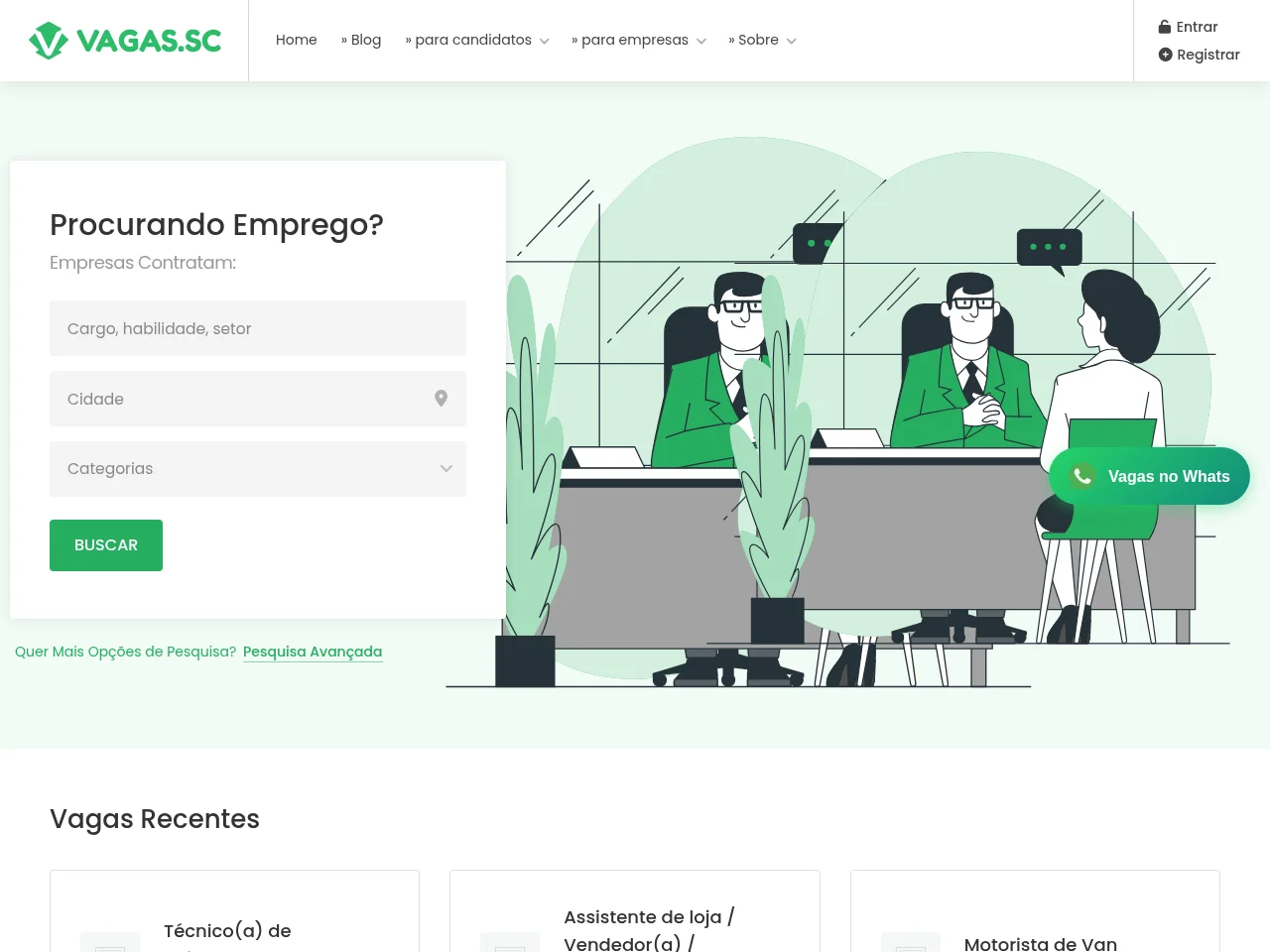 VAGAS website screenshot