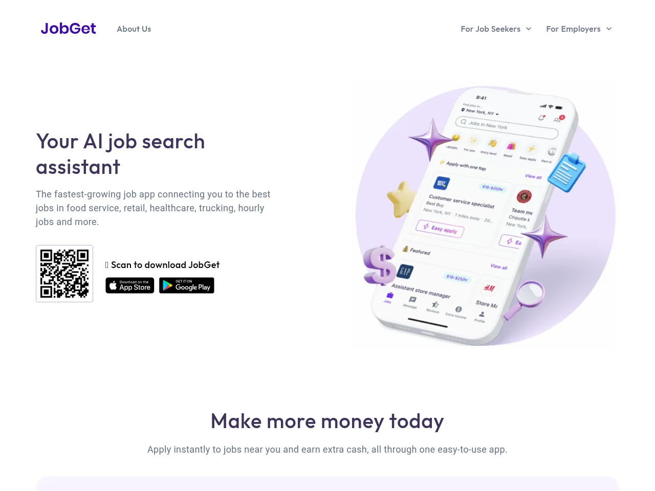 JobGet website screenshot