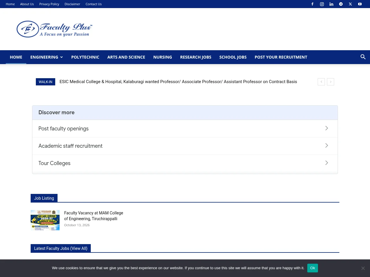 FacultyPlus website screenshot
