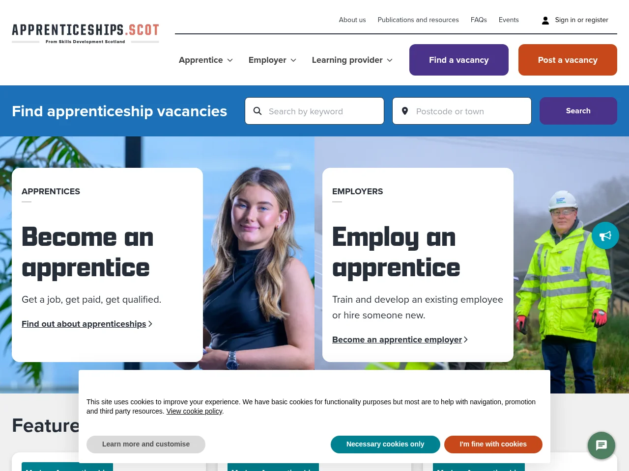 Apprenticeships website screenshot