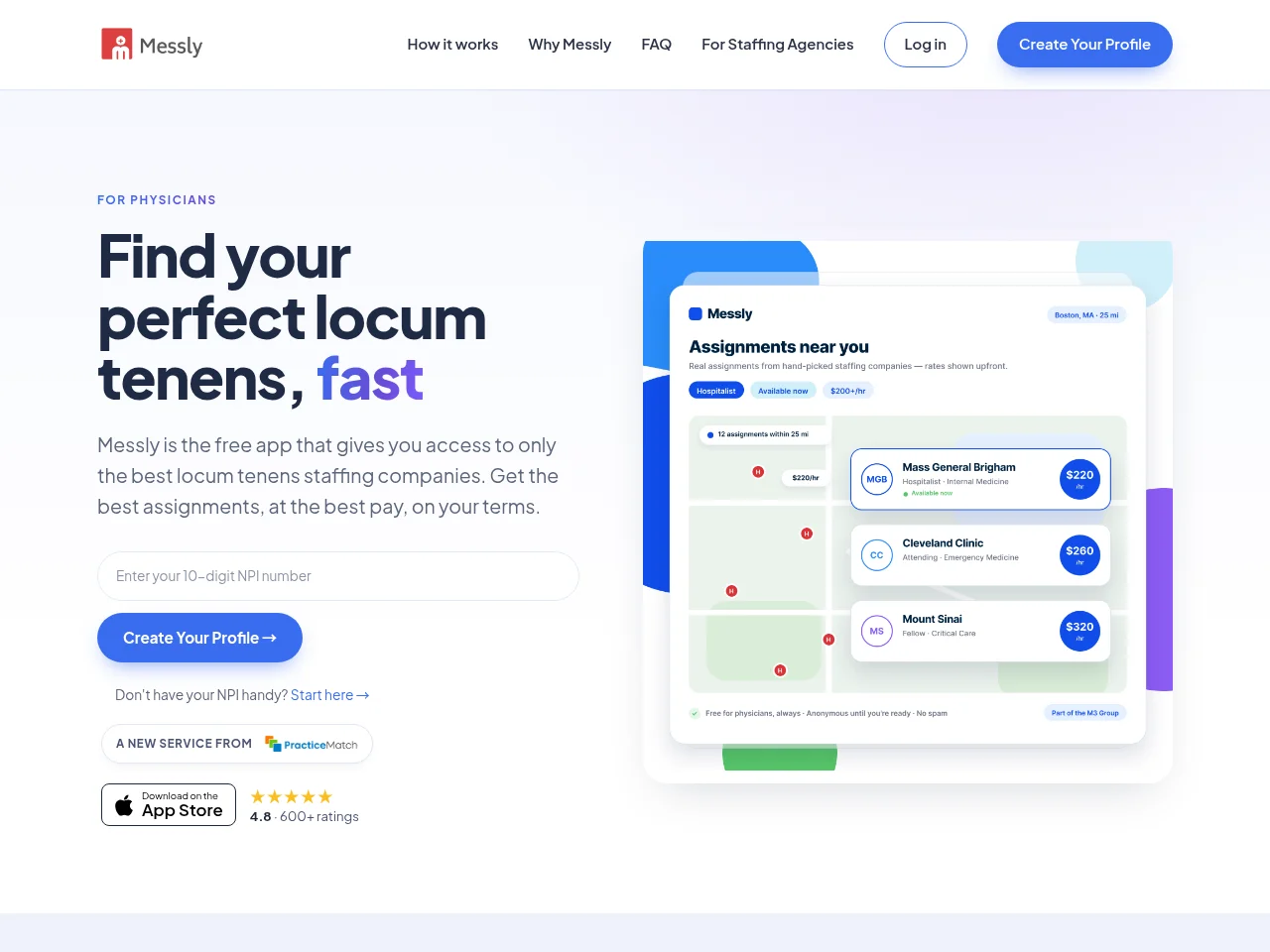 Messly website screenshot