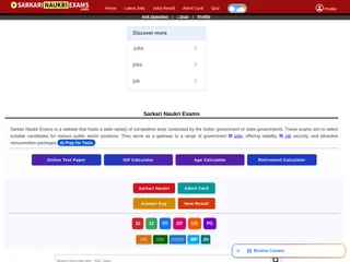 Sarkari Naukri Exams platform preview