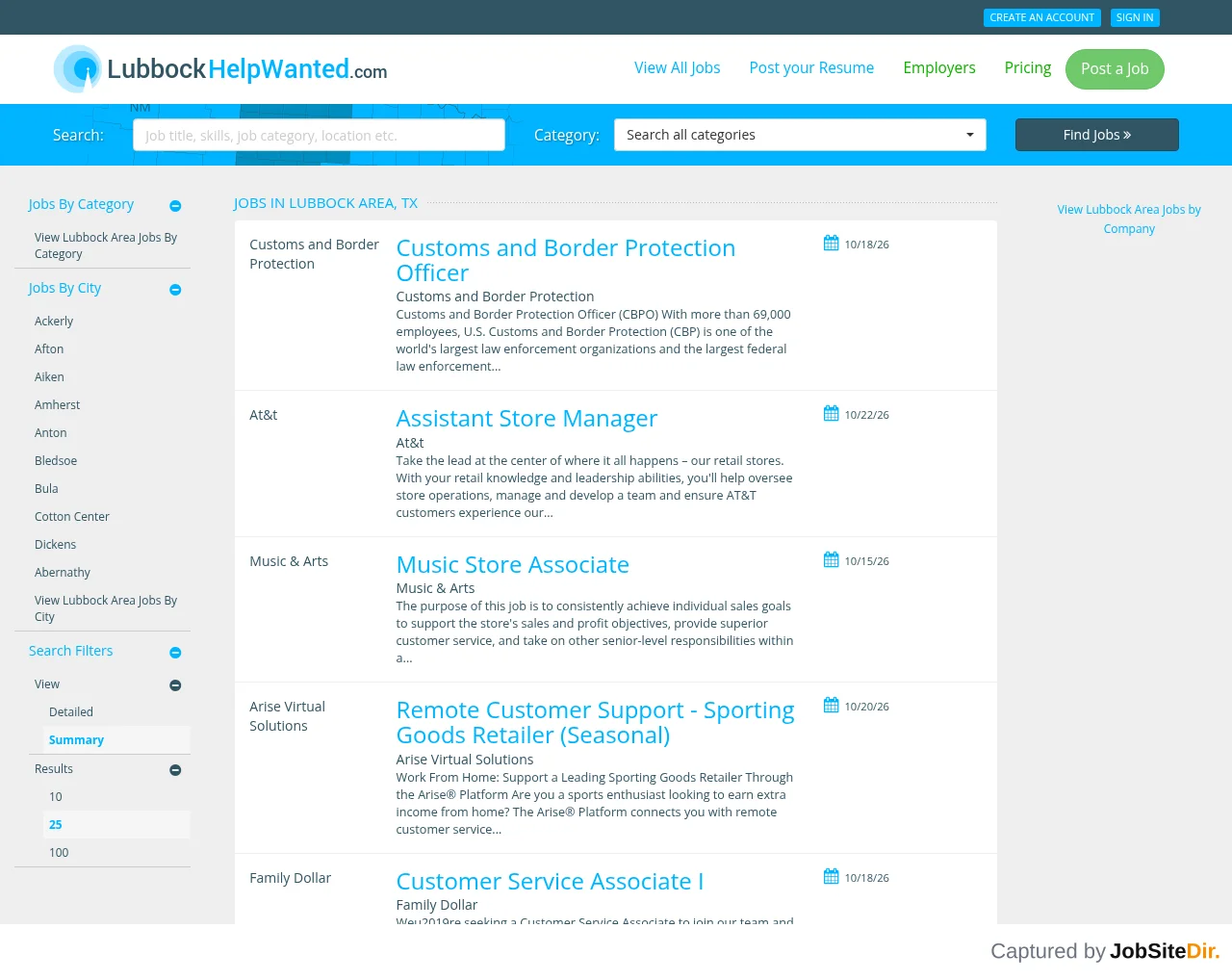 LubbockHelpWanted website screenshot
