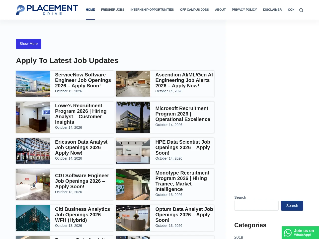 Placement Drive screenshot Placement Drive website screenshot