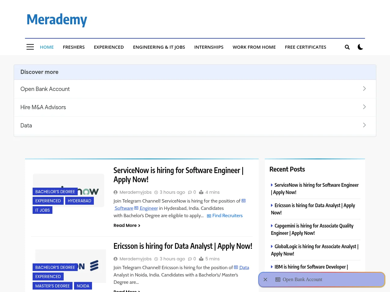 Merademy screenshot Merademy website screenshot